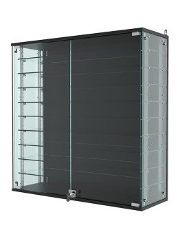 Витрина "АТРИУМ" с регулировочными полками настенная №4-2Г-РЕГ, Черный