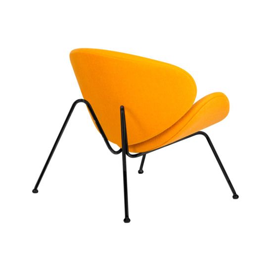 Кресло Cosiness, желтая ткань, черное основание