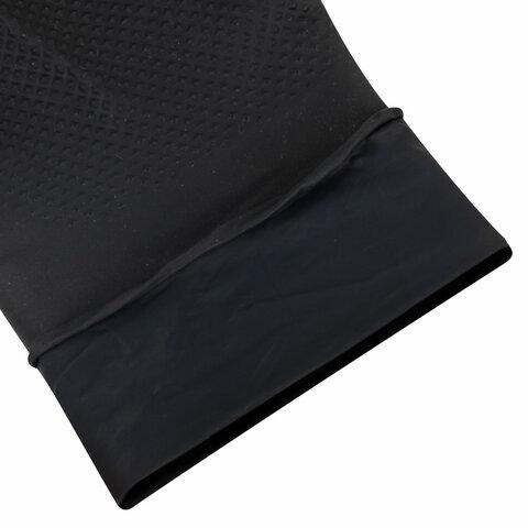 Перчатки нитриловые сверхпрочные с текстурой SFM MEGA TEX BLACK, Германия, 25 пар (50 штук), размер 6-7, S (малый)