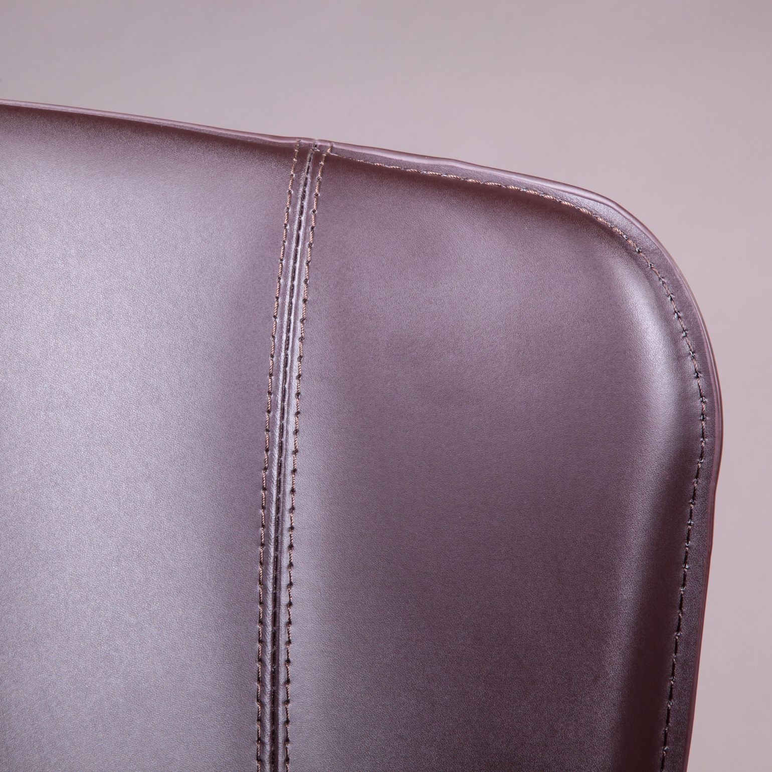 Стул полубарный Альберт, кожа коричневый