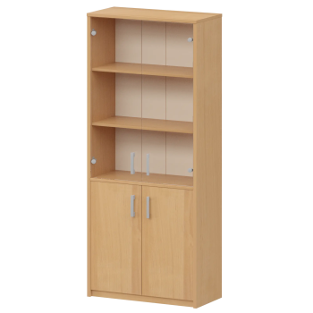 Шкаф комбинированный с прозрачным стеклом Арго А-310/А-стл310пр Ольха