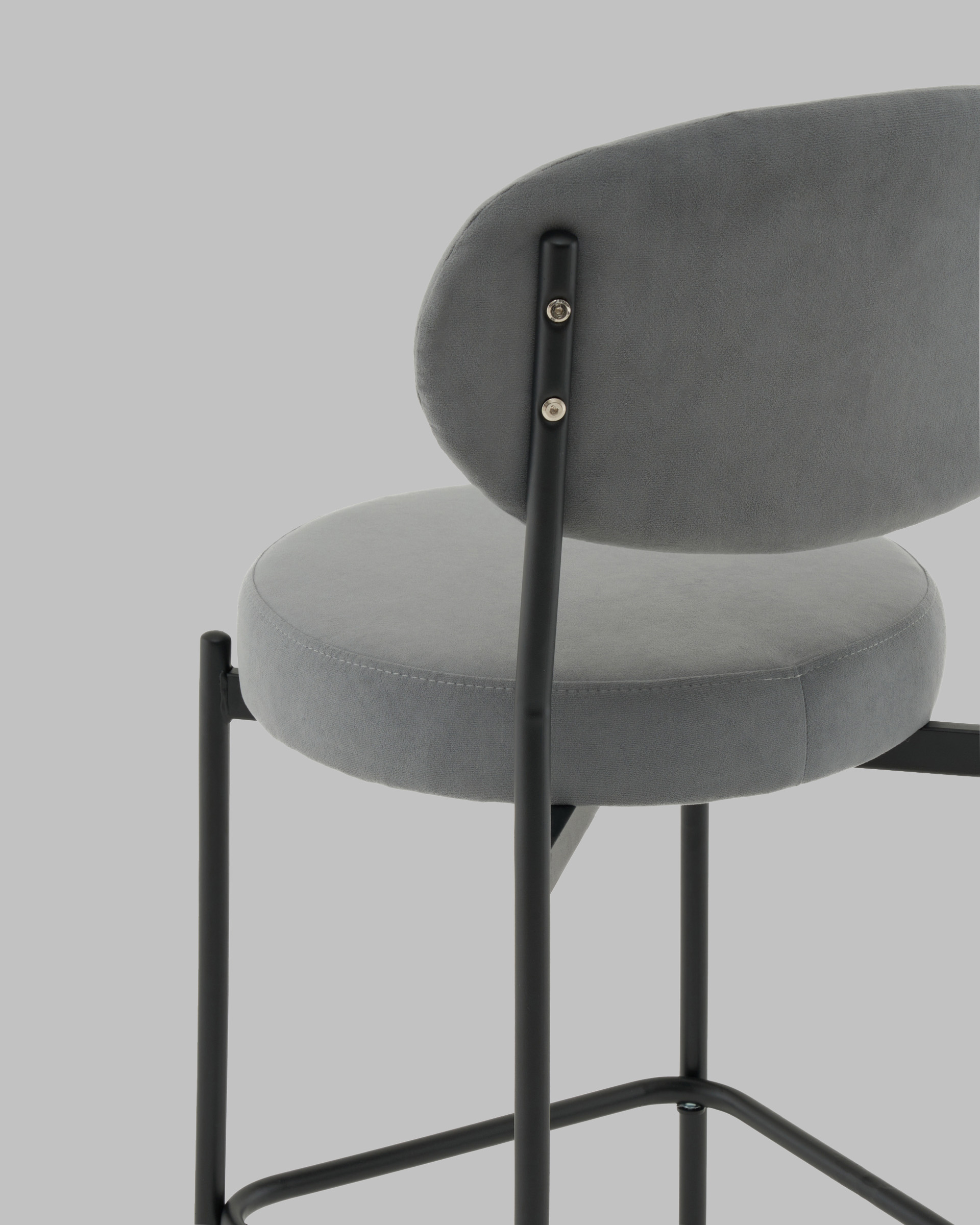 Стул Полубарный Бриф DD велюр серый