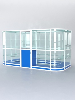 Павильон торговый из профиля островной №4г, Делфт голубой U525 ST9 + Белый