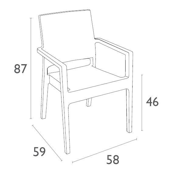 Комплект пластиковой мебели Miami Ibiza коричневый