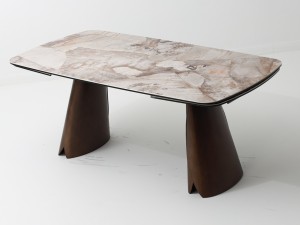 Стол IMBERT 180 GLOSS PATAGONIA, керамика на стекле/ брашированный каркас, цвет медный, ®DISAUR