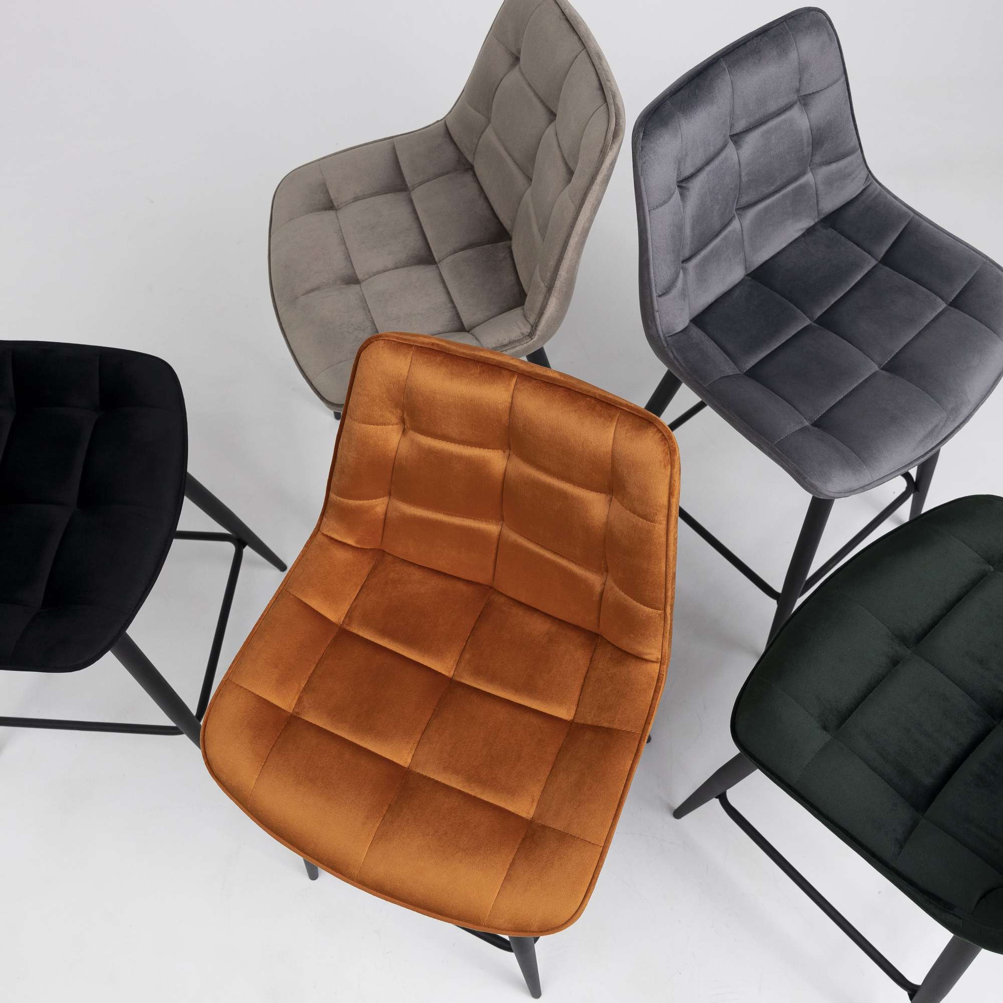 Стул полубарный Linx, бежевый, велюр