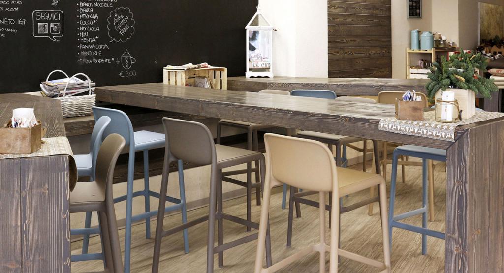 Стул пластиковый барный Faro тортора