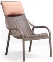 Лаунж-кресло пластиковое с подушкой Net Lounge тортора, розовый