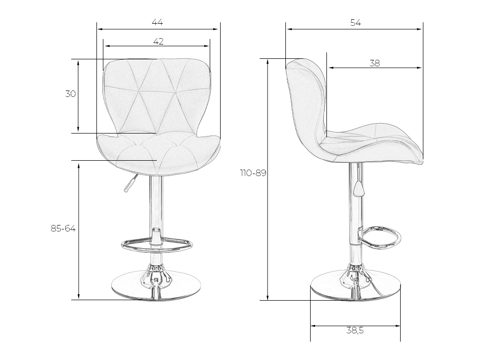 Набор 2 шт Стул барный DOBRIN BARNY, белый