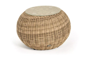 "Барселона" кофейный столик из искусственного ротанга, цвет соломенныйцвет соломенный