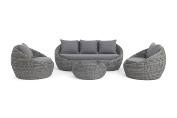 "Барселона" лаунж-зона из искусственного ротанга, цвет графитцвет Графит