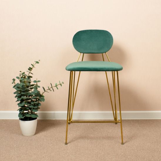 Стул Элис полубарный, мятный, 65 см для кухни