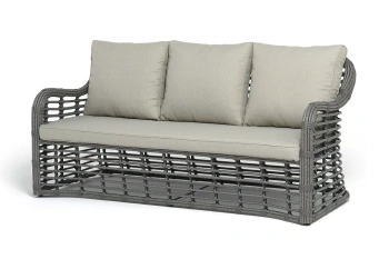 "Ницца" диван из искусственного ротанга трехместный, цвет серыйцвет Серый
