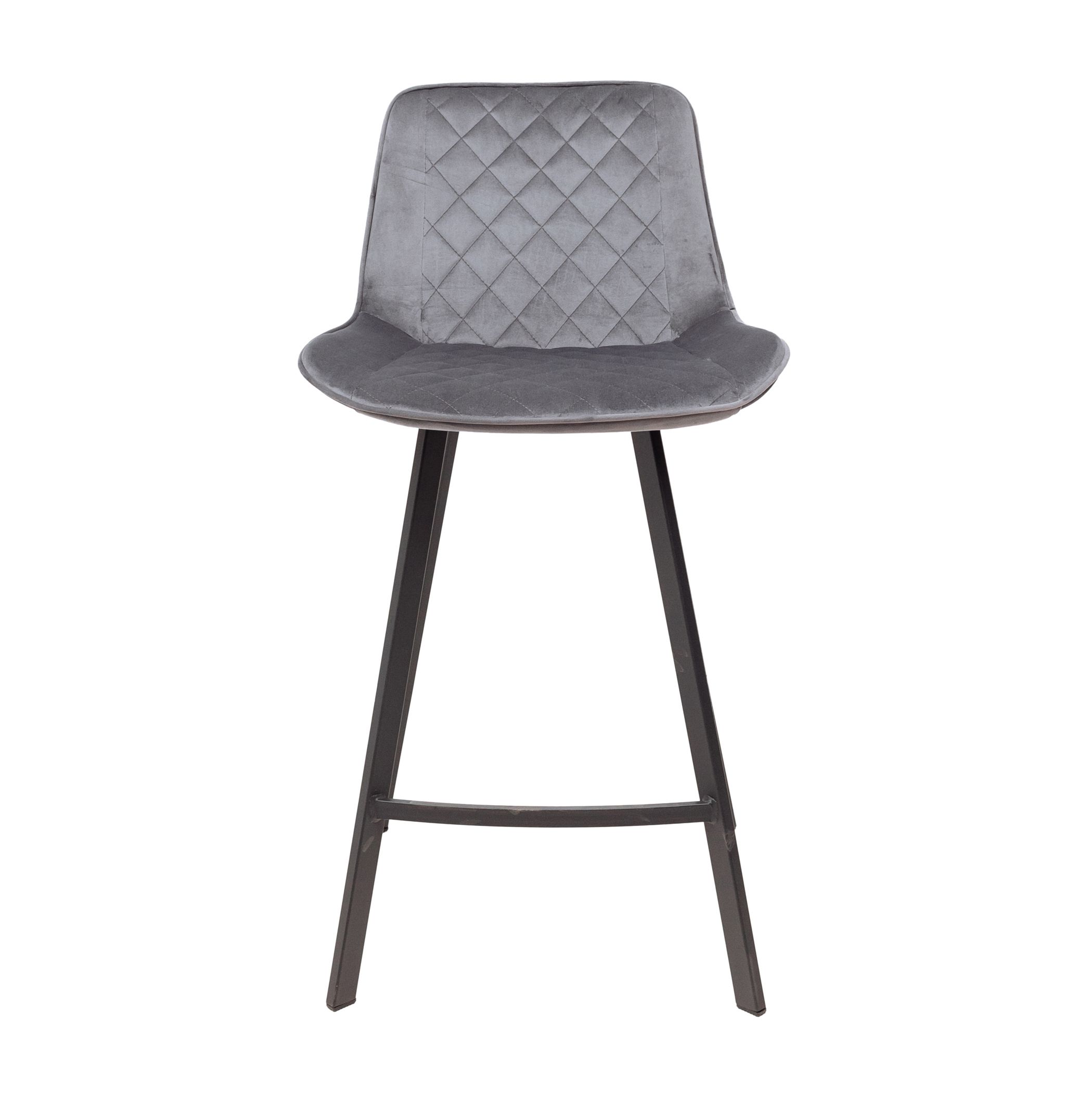 Стул барный Leros, серый, велюр