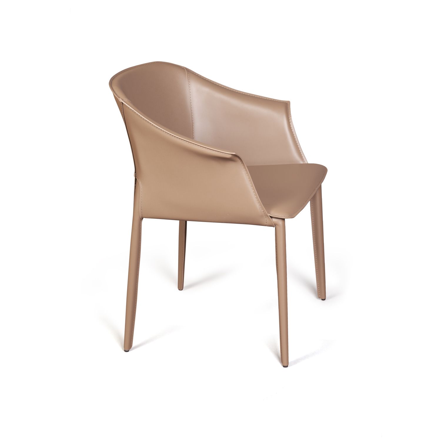 Стул  с подлокотниками Джио, кожа хаки-тауп