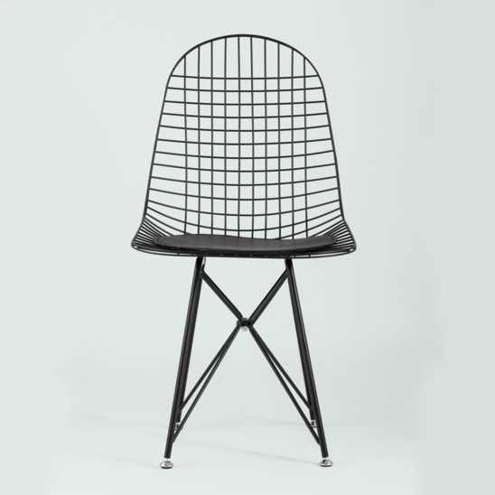 Стул обеденный Eiffel черный, с черной подушкой цена 14 938.50 ₽ Стул обеденный Eiffel черный, с черной подушкой