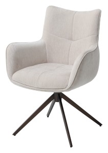 Стул PRATO 360 град поворот с возвратом BOSTON-102 латте, ткань / медный брашированный, ®DISAUR