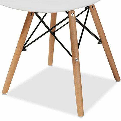 Стулья BRABIX "Eames CF-010", КОМПЛЕКТ 4 шт., пластик белый, опоры дерево/металл, 532630