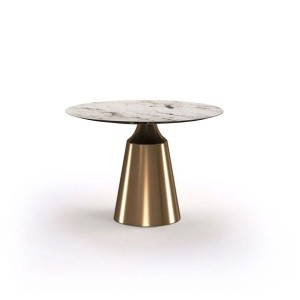 Стол круглый Лукас 100, керамика глянцевая, светлая