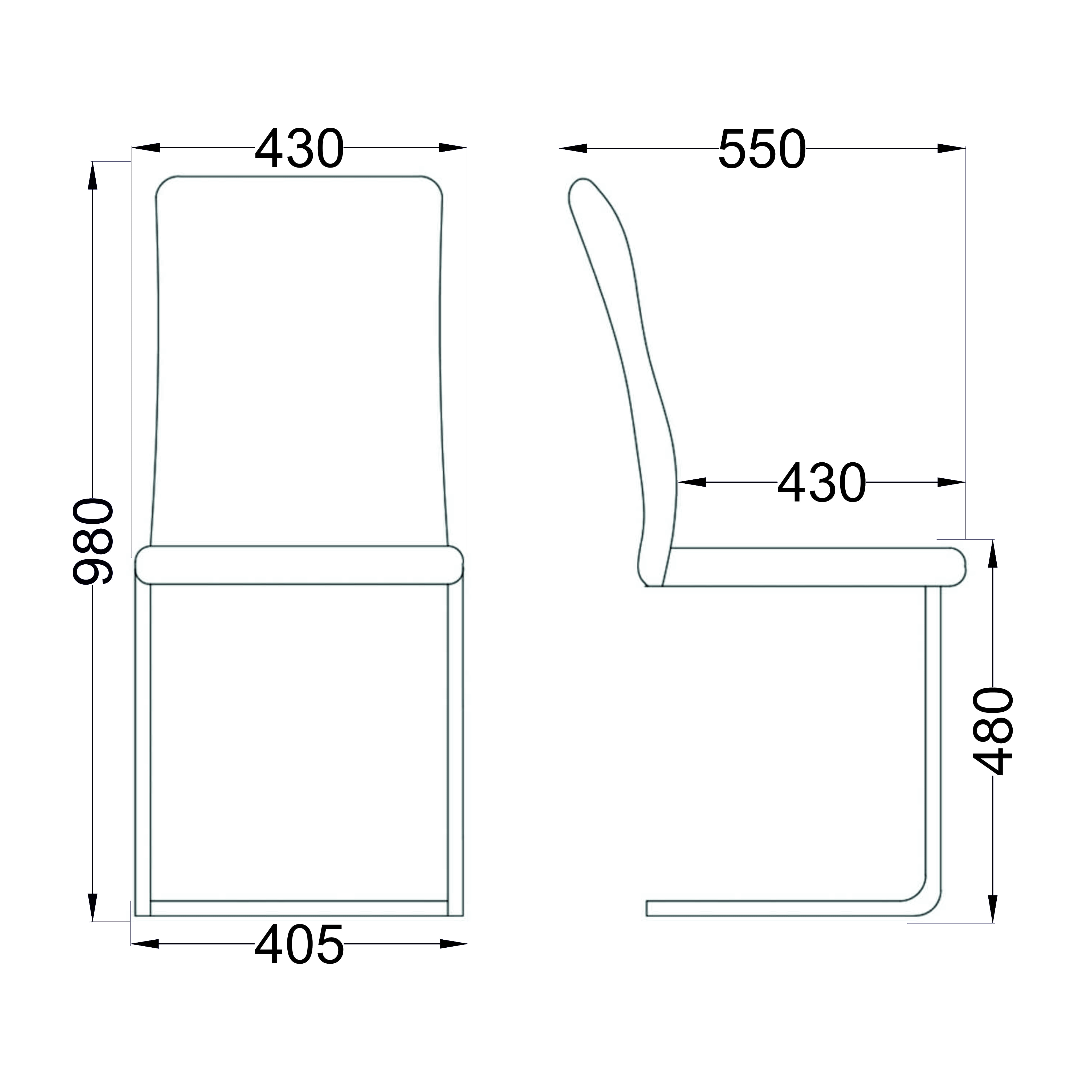 Стул Ronald, серый, экокожа