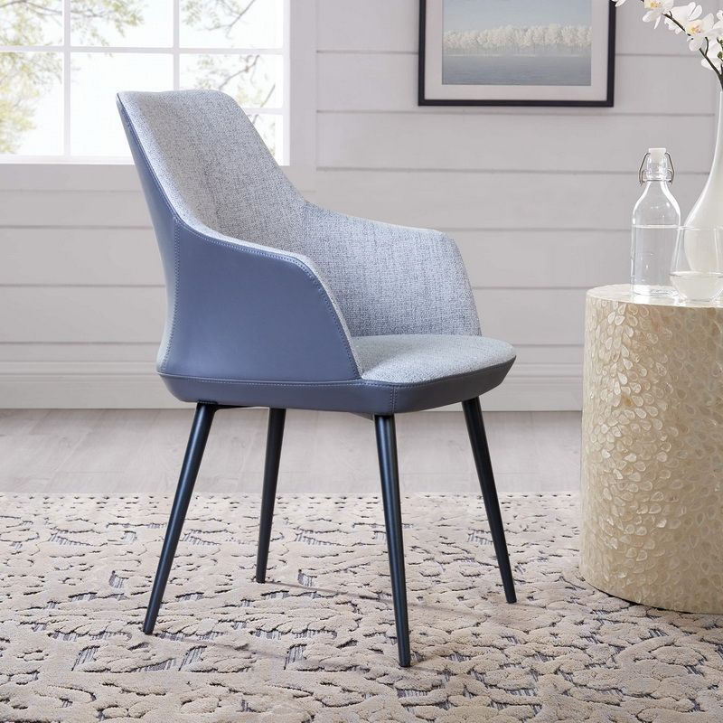 Стул с подлокотниками Франк, рогожка комби серый