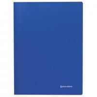 Папка на 2 кольцах BRAUBERG "Office", 21 мм, синяя, до 120 листов, 0,5 мм, 221611