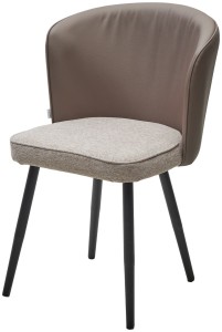 Стул МОНЕ цвет Бисквит ROVENA BISCUT  ткань / ORAKUL 290 экокожа / Черный каркас