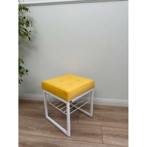 Банкетка Марсей 40-44 с полкой (желтый/белый)