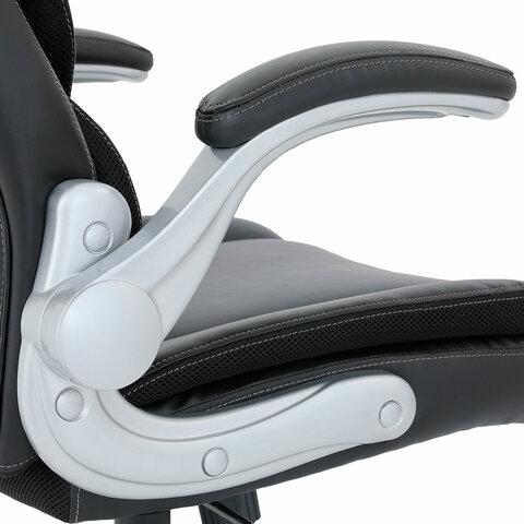 Кресло BRABIX PREMIUM "Phantom EX-553", рециклированная кожа, регулируемый подголовник, черное, 532940