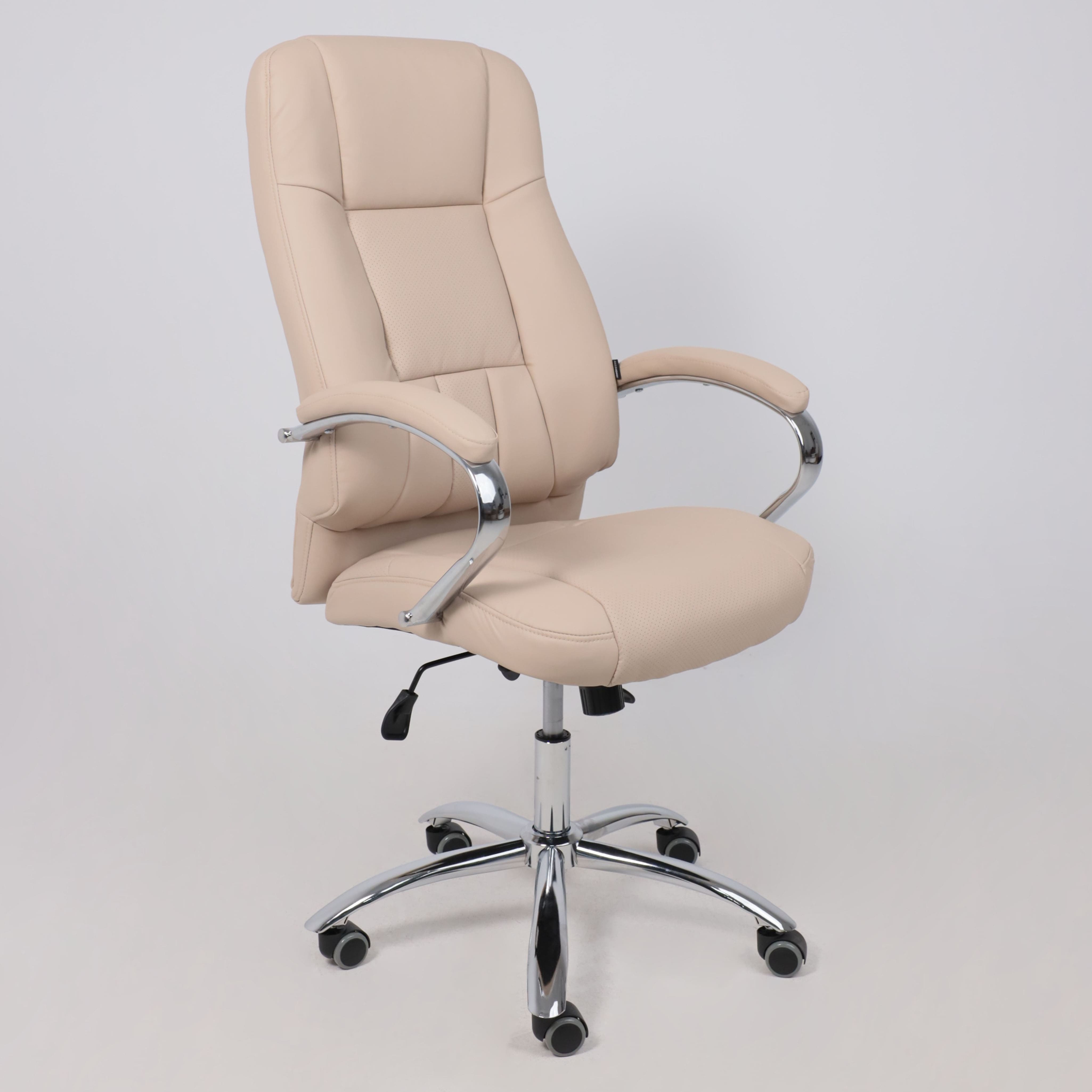 Кресло поворотное King, бежевый, экокожа