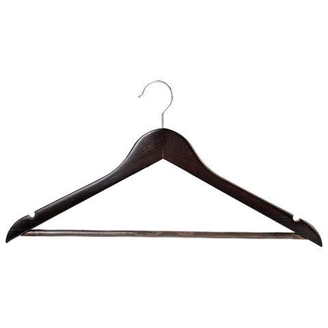 Вешалки-плечики с антикользящими накладками, КОМПЛЕКТ 3 штуки, размер 48-50, дерево, BRABIX, 607476