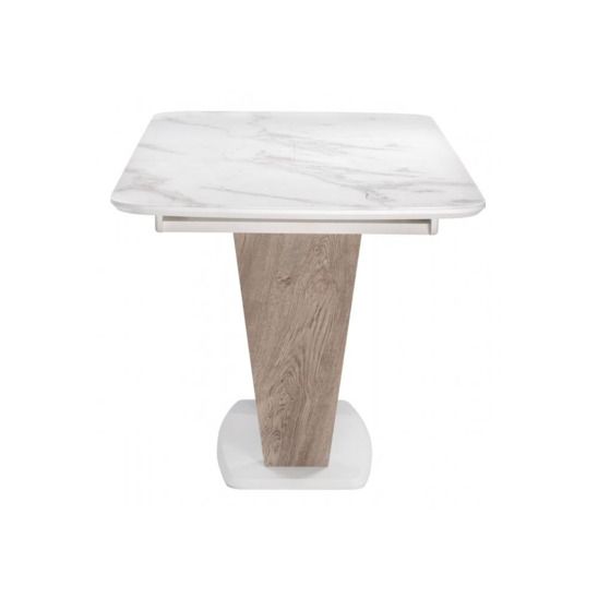 Стол Петир дуб с пилением / белая шагрень