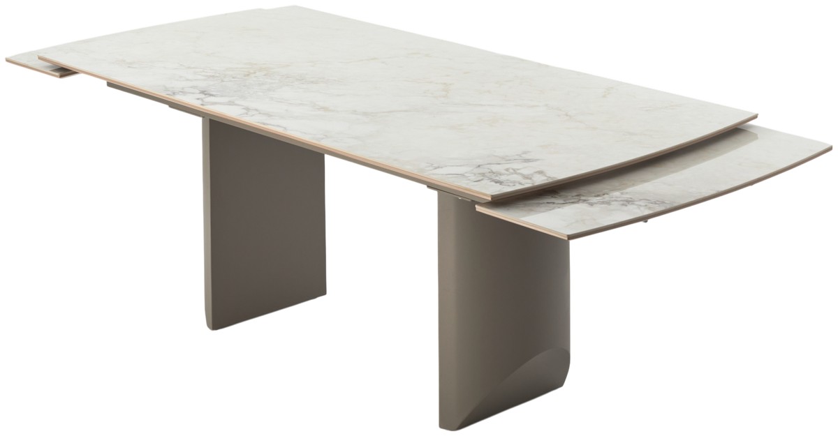 Стол ПУАНТО 200  BRECHA CREMA ELEGANCE, керамика / Латте каркас