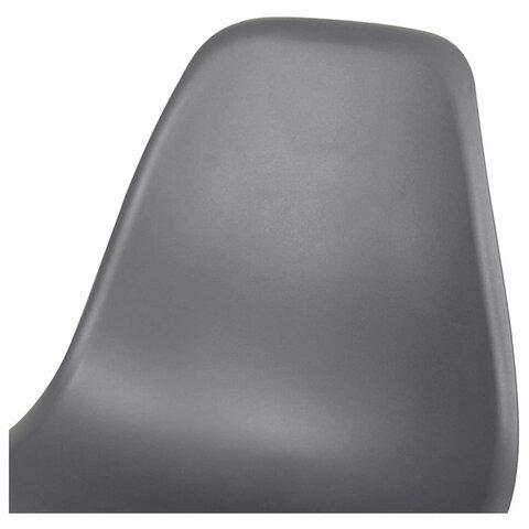 Стулья BRABIX "Eames CF-010", КОМПЛЕКТ 4 шт., пластик серый, опоры дерево/металл, 532632