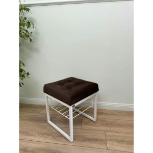 Банкетка Марсей 40-44 с полкой (темно-коричневый/белый)