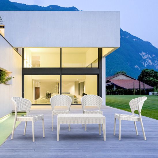 Стул пластиковый плетеный Daytona, белый