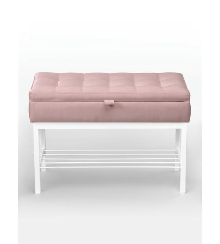 Банкетка Н-76 (белый/светло-розовый)