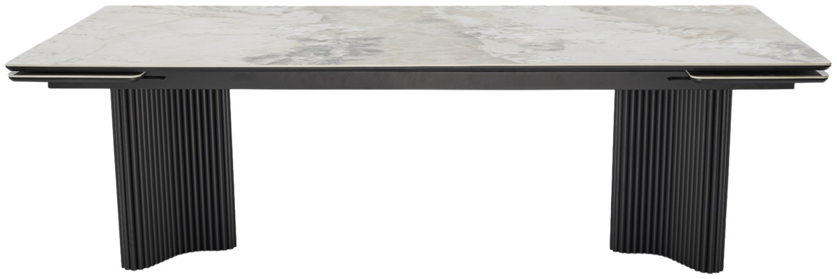 Стол АДАЖИО 240 (320) см PANDORA, керамика / Черный каркас