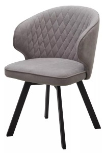 Стул СКАТ (SKAT) 360 град. поворот. цвет B22 Серый, велюр / черный каркас