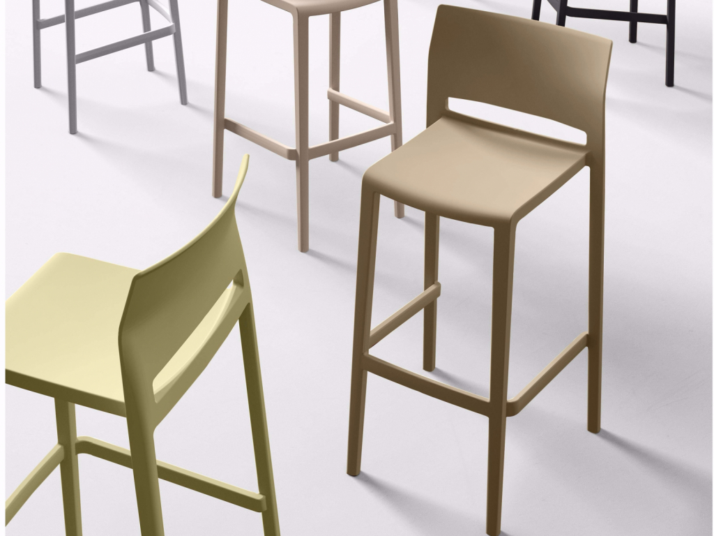 Стул пластиковый барный Bakhita 76 серый