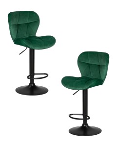Набор 2 шт Стул барный DOBRIN BARNY BLACK, зеленый велюр (MJ9-88)