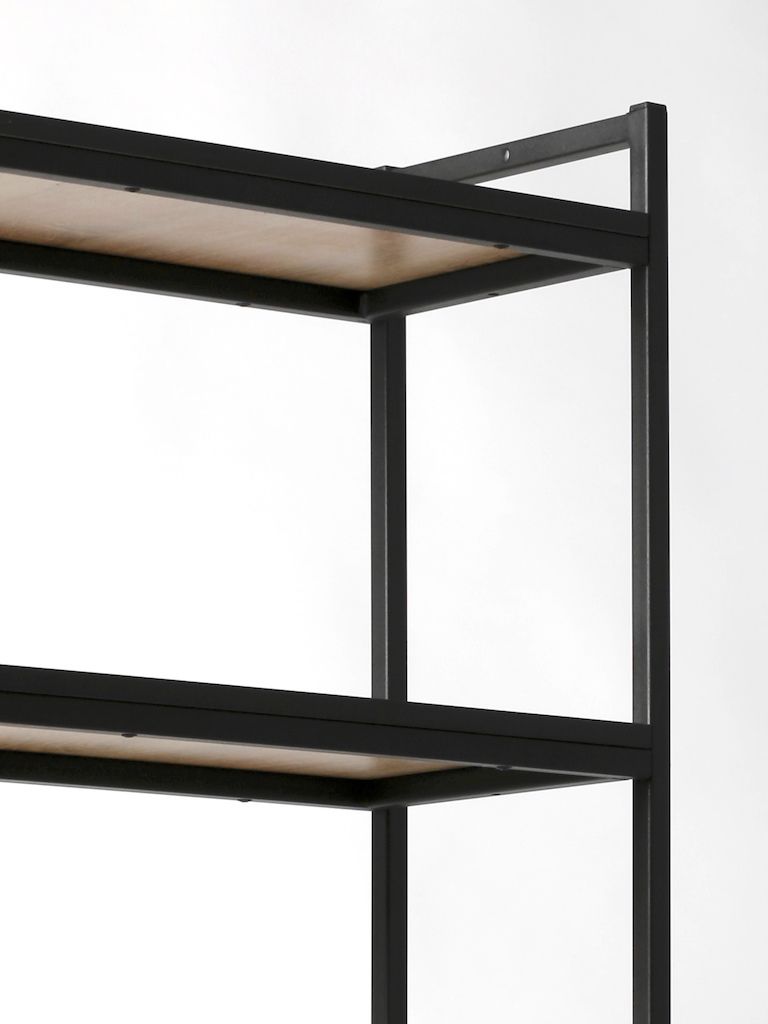 Стеллаж лофт ПД-1709Ч с полками ЛДСП цвета дуб