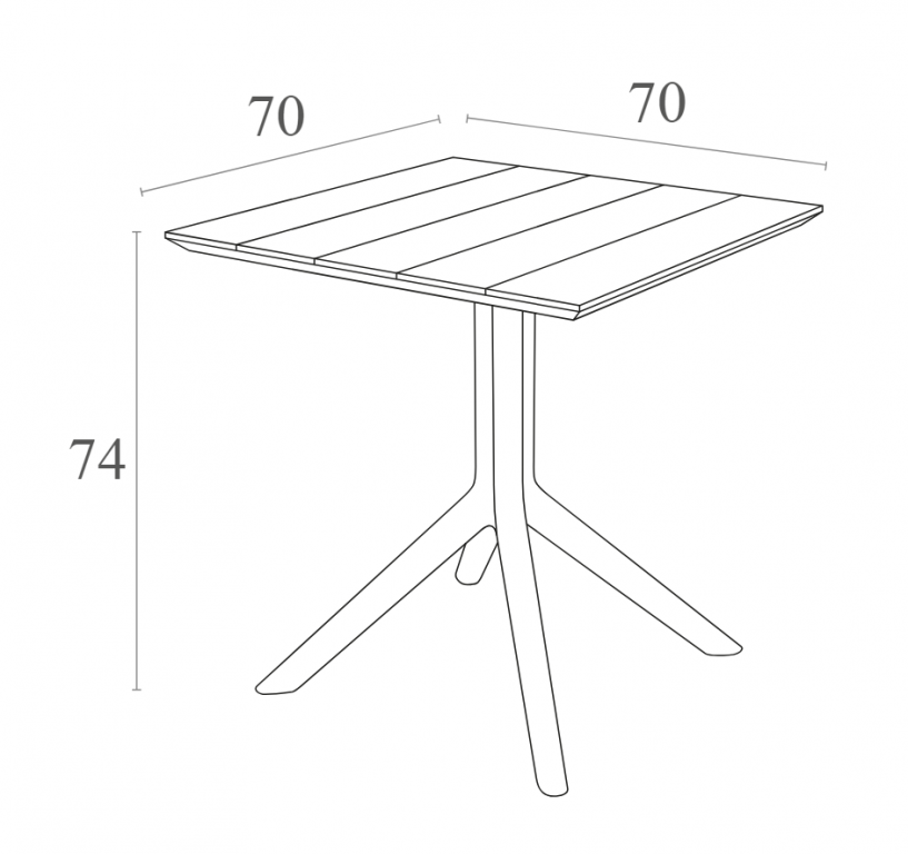 Стол пластиковый Paris Table 70 темно-серый