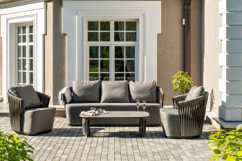 "Флоренция" лаунж-зона из искусственного ротанга, цвет графитцвет Графит