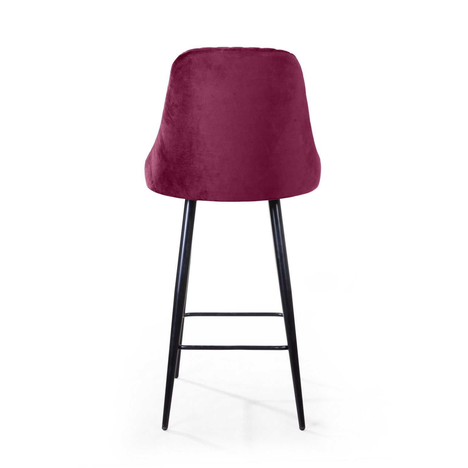 Стул барный William, бархат красный 16/ черный конус