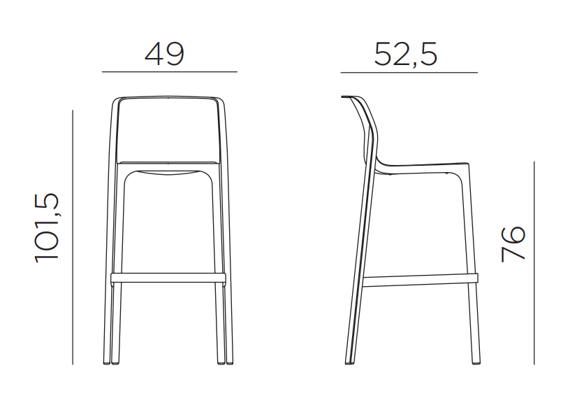 Стул пластиковый барный Net Stool белый