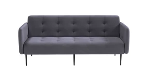 Монако диван-кровать прямой с подлокотниками, трехместный, бархат серый 27