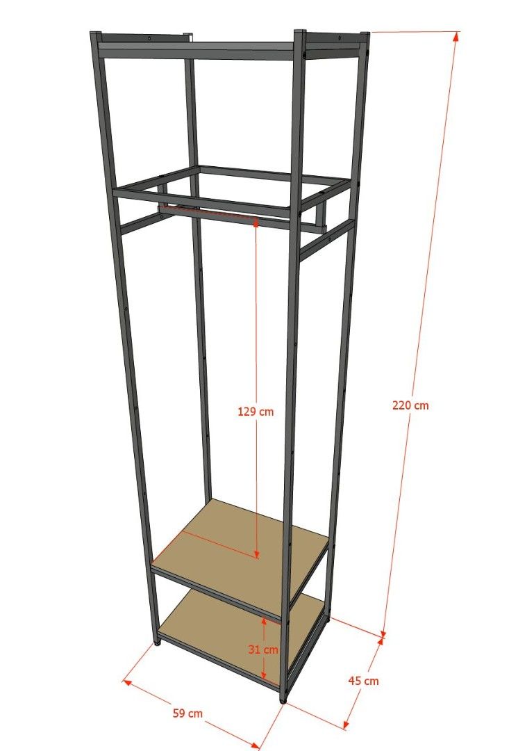 Стеллаж для одежды A2260-13-ЧДС 220х60х45