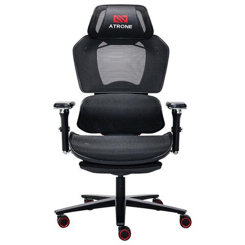 Кресло ATRONE (АТРОН) "Optimus ER-707", адаптивный механизм со слайдером, сетка, черный/красный, 532968