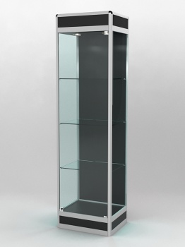 Витрина "ПРОФИЛЬ ПОДИУМ" №3-400-1 (задняя стенка - ДВП), Черный